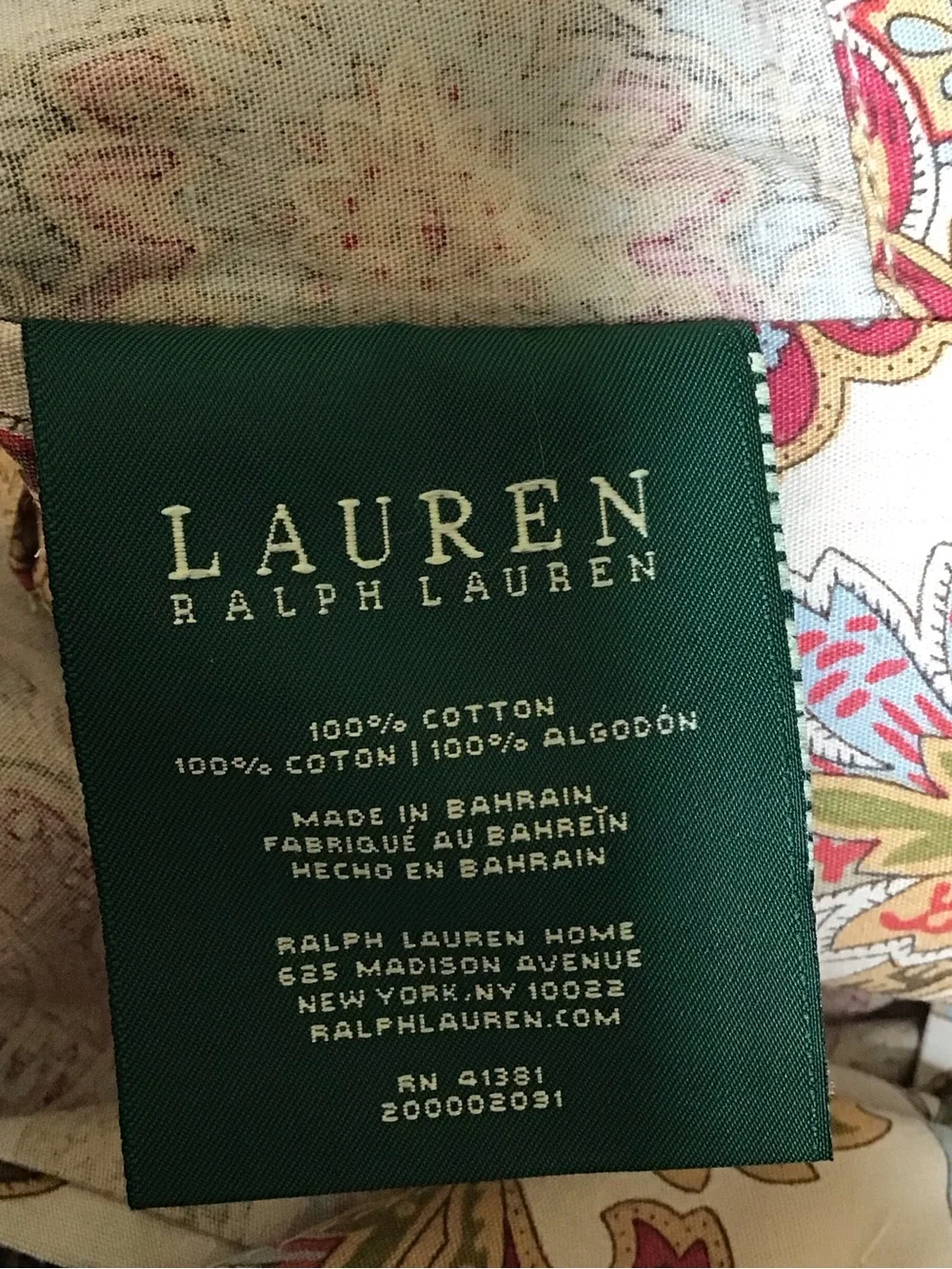 Ralph Lauren Chapman Jacobean Pillow Sham (Standard Size)